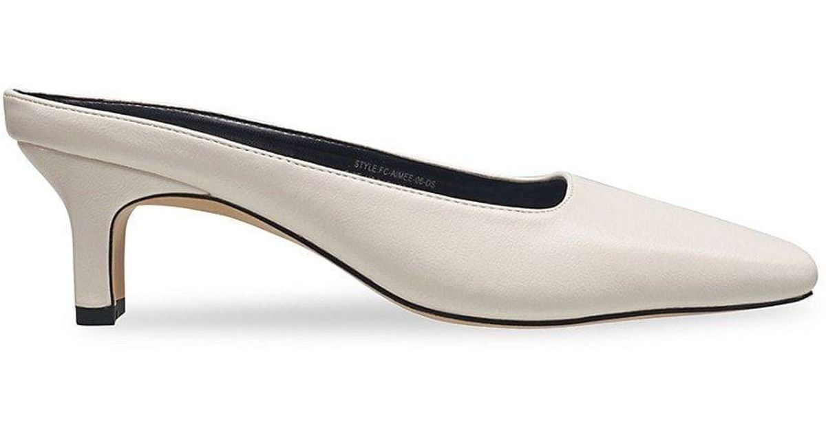 French Connection Faux Leather Pumps in White | Lyst
