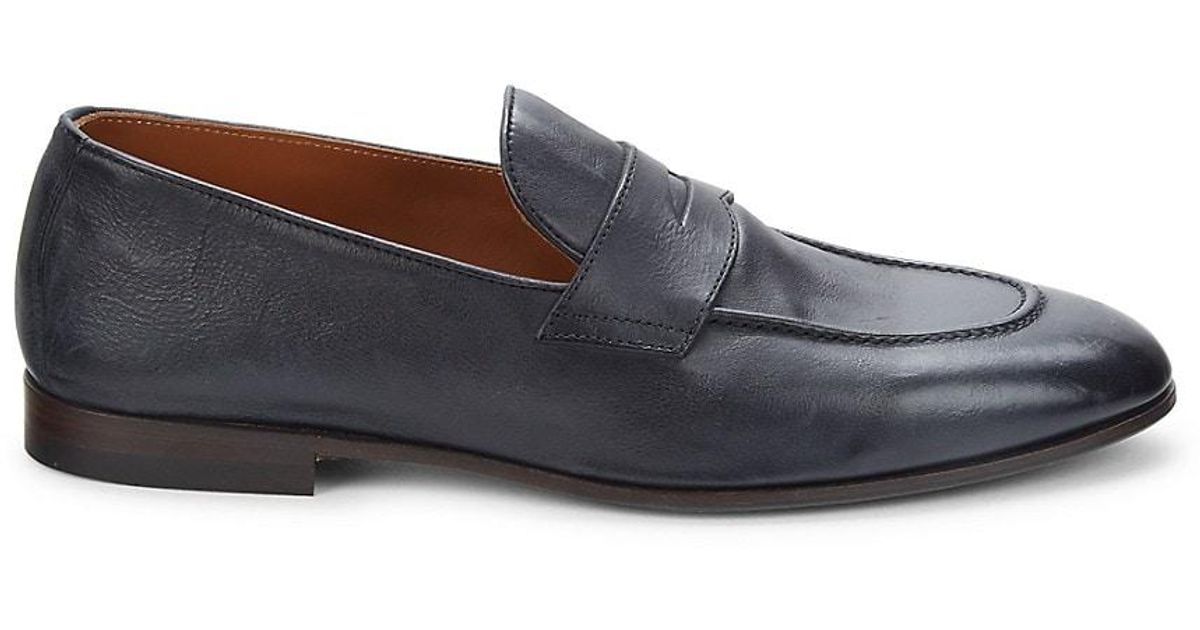 Brunello Cucinelli Leather Bit Loafers in Blue | Lyst Canada