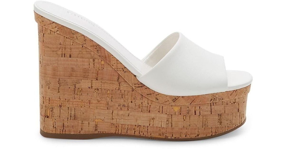 Guess Synthetic Cork Wedge Sandals in White Lyst UK