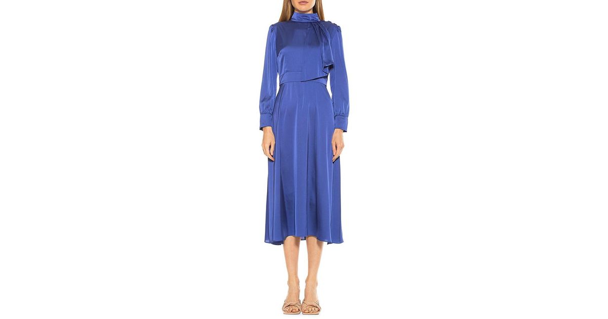 Alexia Admor Brooklyn Satin Fit-&-flare Midi Dress | Lyst
