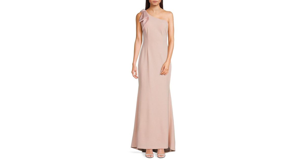 Eliza J One Shoulder Bow Gown in Pink | Lyst Eliza J One Shoulder Bow Gown in Pink | Lyst