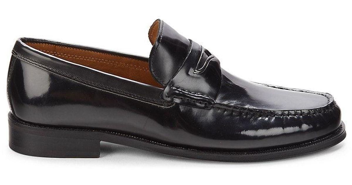 mens black patent leather loafers