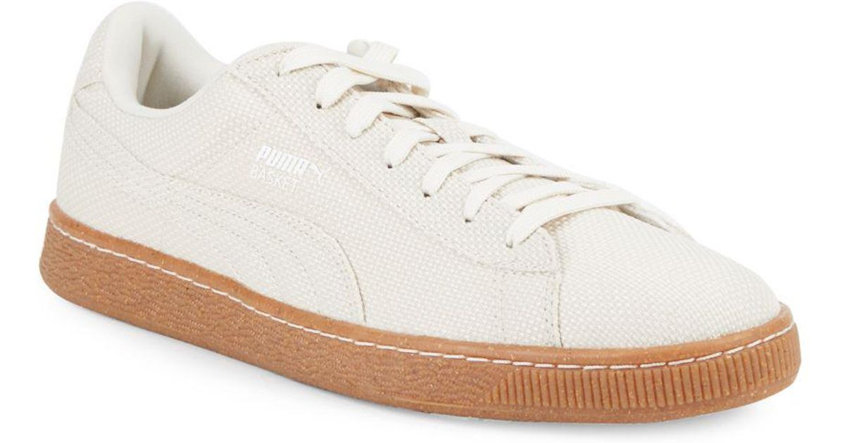 puma textured leather lace up running sports shoes