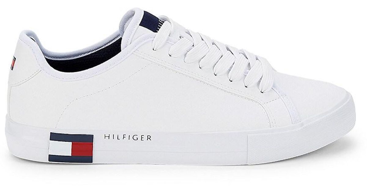 Tommy Hilfiger Raspy Logo Platform Sneakers in White for Men | Lyst UK