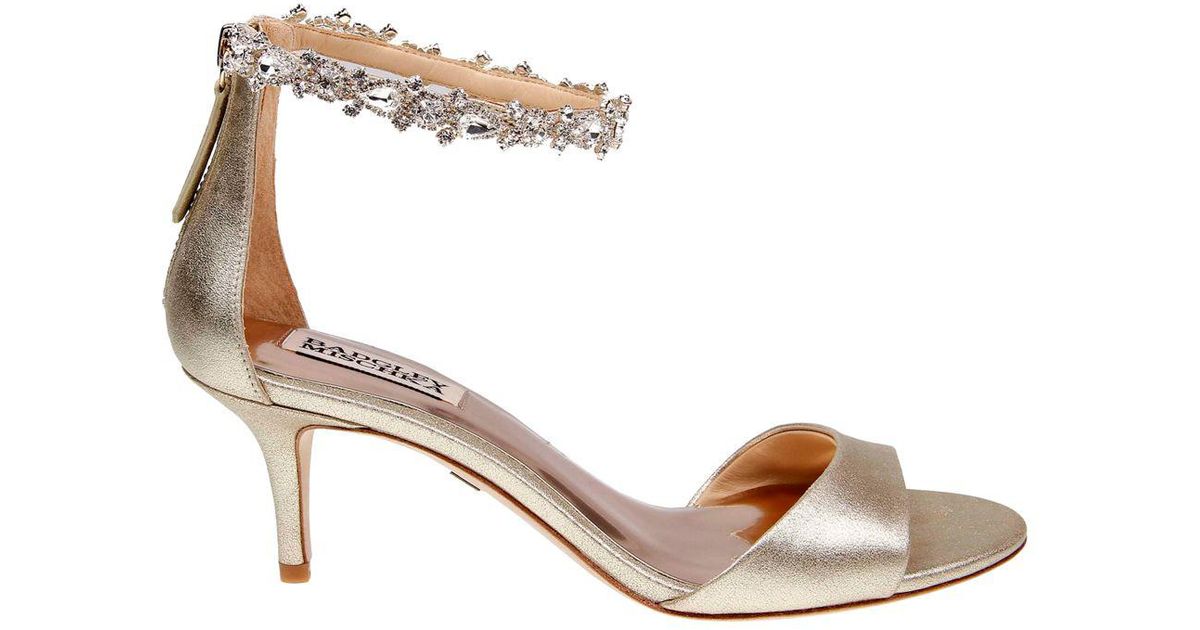 gold badgley mischka sandals