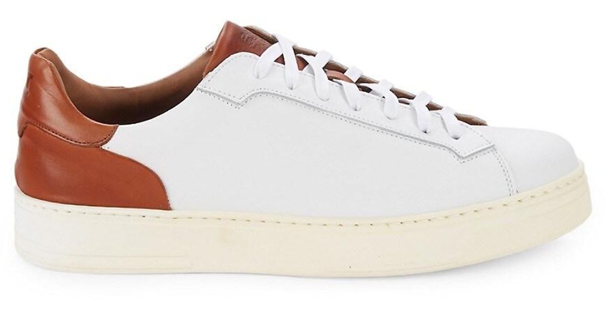 Bruno Magli Raffaele Colorblock Leather Sneakers in White for Men | Lyst
