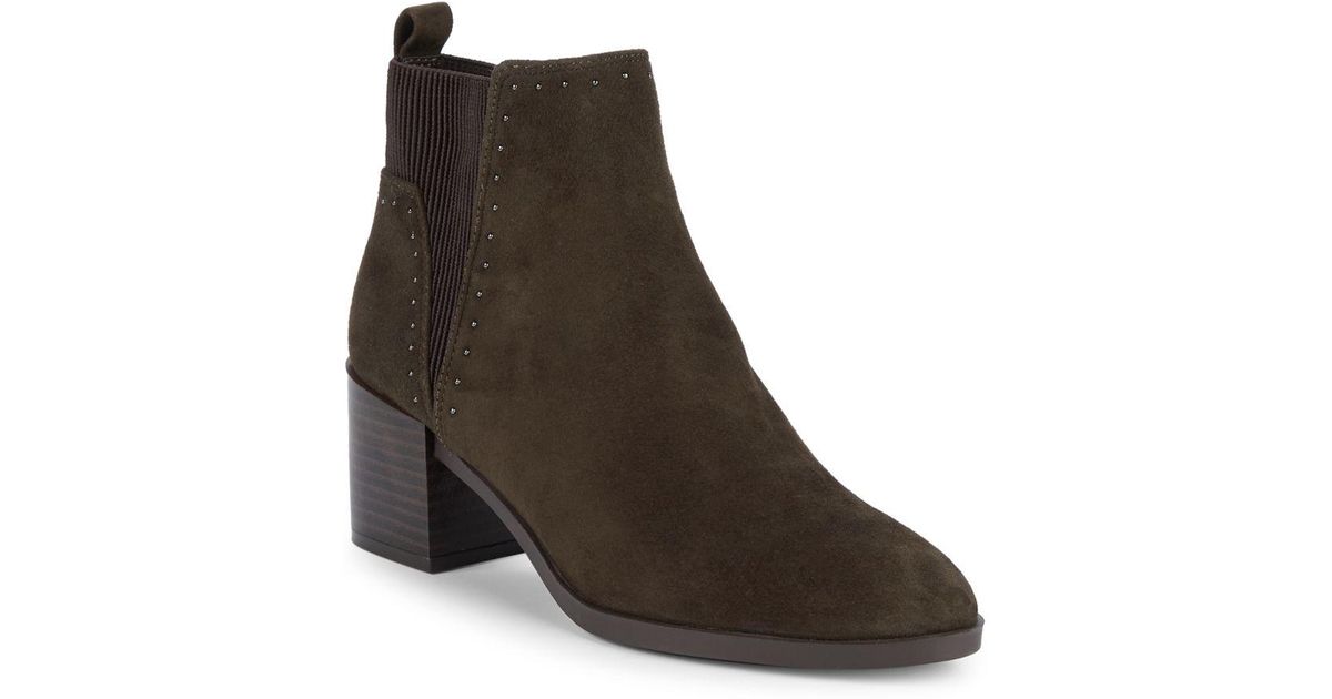 grey suede studded ankle boots