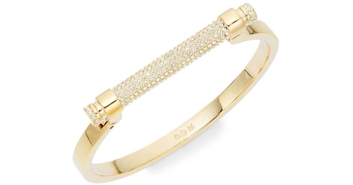 Swarovski Crystal Bangle Bracelet in Gold (Metallic) - Lyst