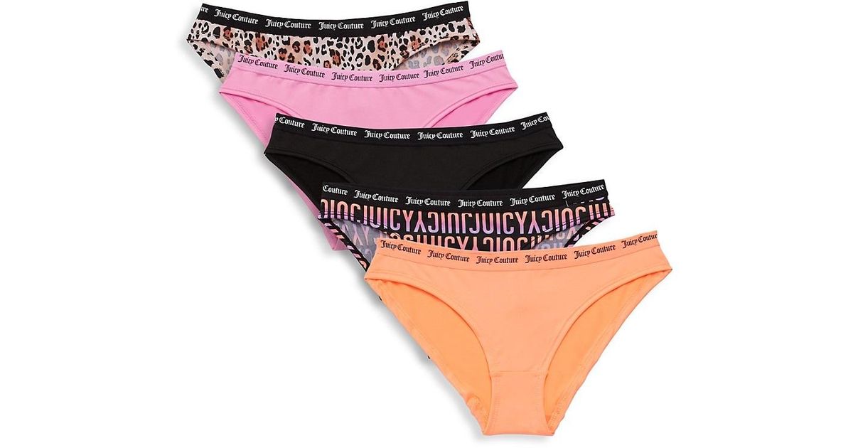 Juicy Couture 5-pack Logo Bikini Panties - Lyst