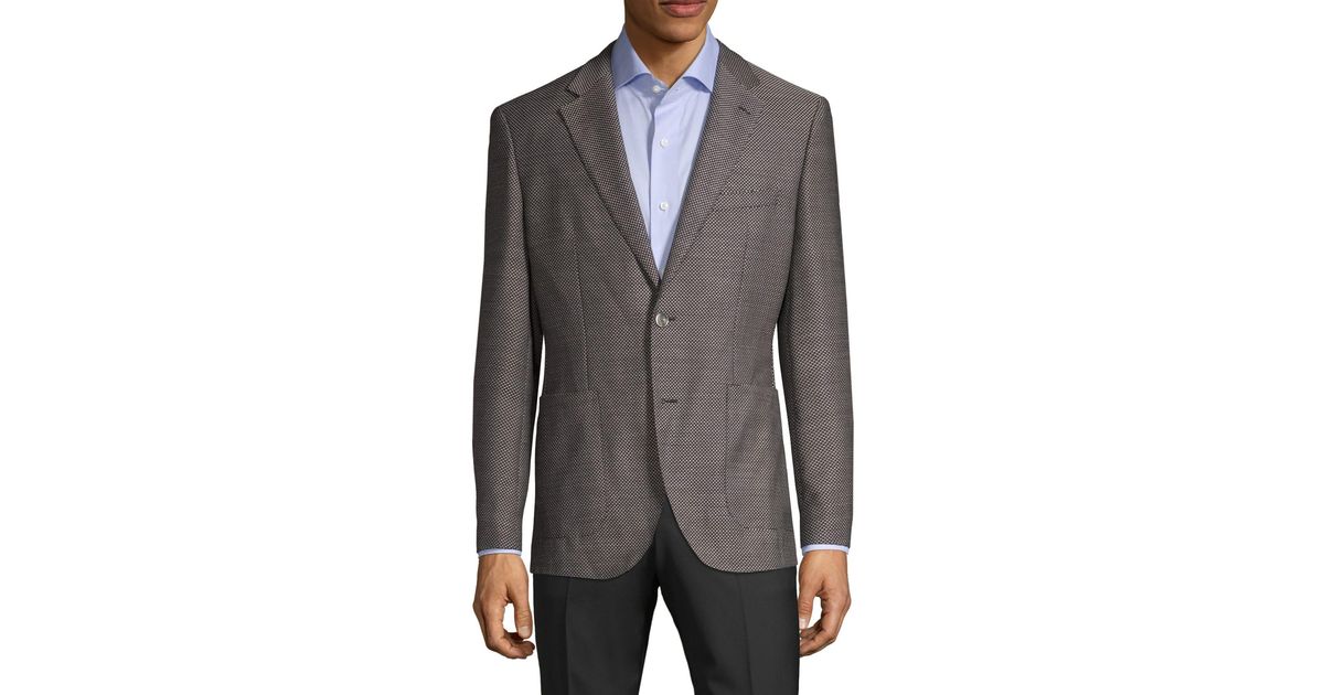 BOSS by HUGO BOSS Lanificio Tesse Biella Regular-fit Textured Wool Jacket  in Gray for Men | Lyst