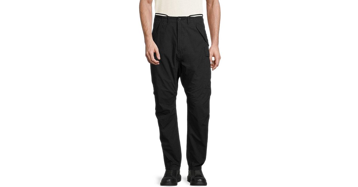 R13 Black Military Cargo Pants for men