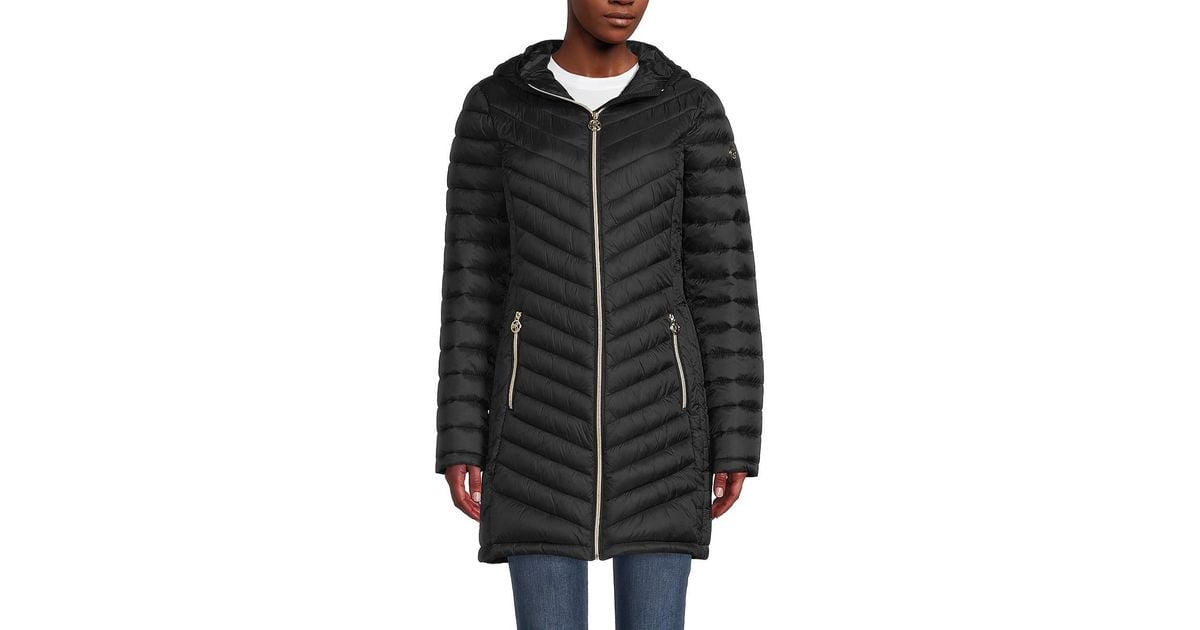 Michael kors best sale black hooded jacket