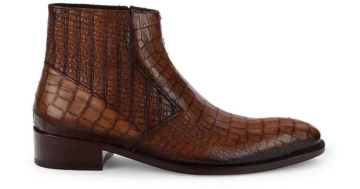Ghost Crocodile-embossed Leather Chelsea Boots in Natural for Men | Lyst