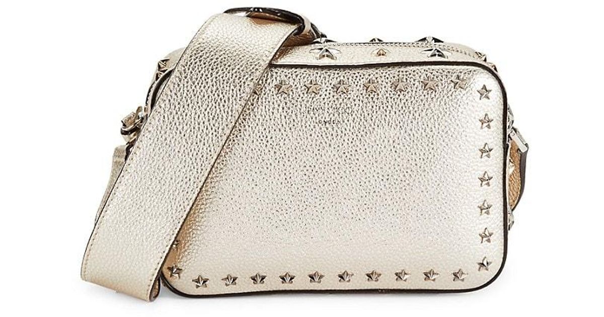 Jimmy Choo Pegasi Metallic Leather Camera Crossbody Bag Lyst