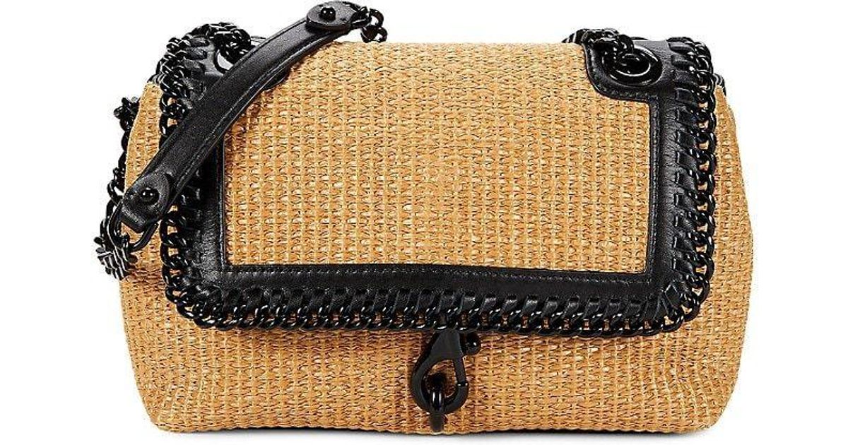 Rebecca Minkoff Edie Woven Straw & Leather Shoulder Bag Lyst