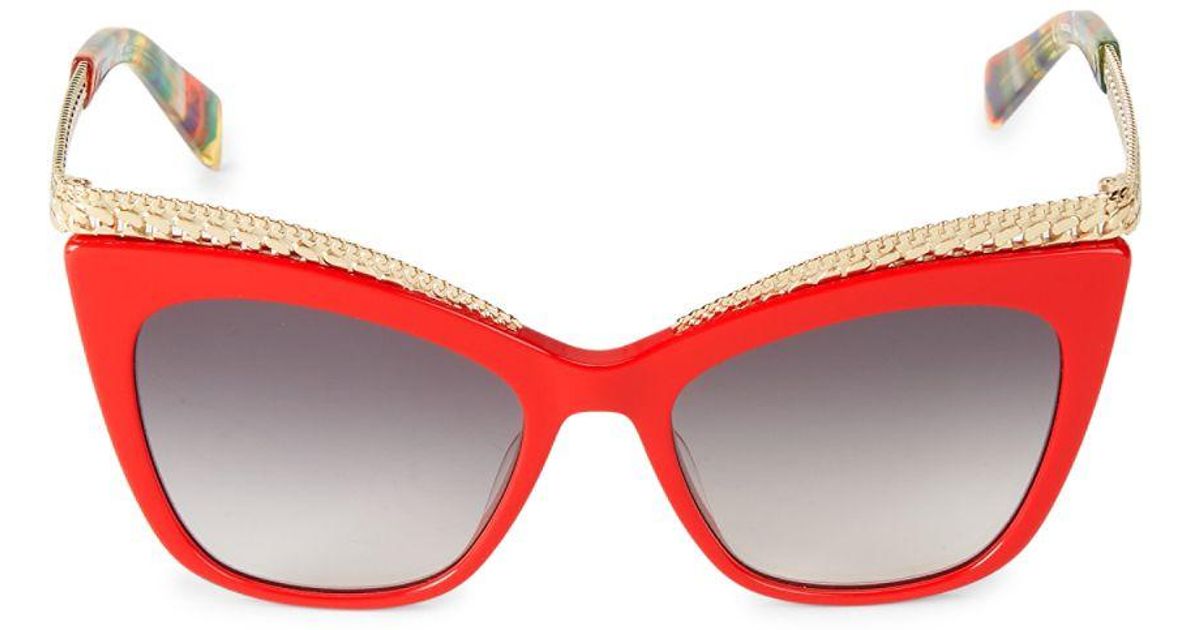 moschino 52mm studded cat eye sunglasses