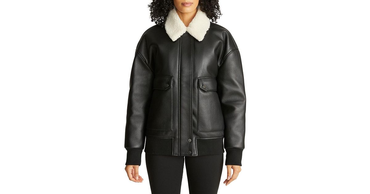 Hudson jeans leather bomber jacket deals