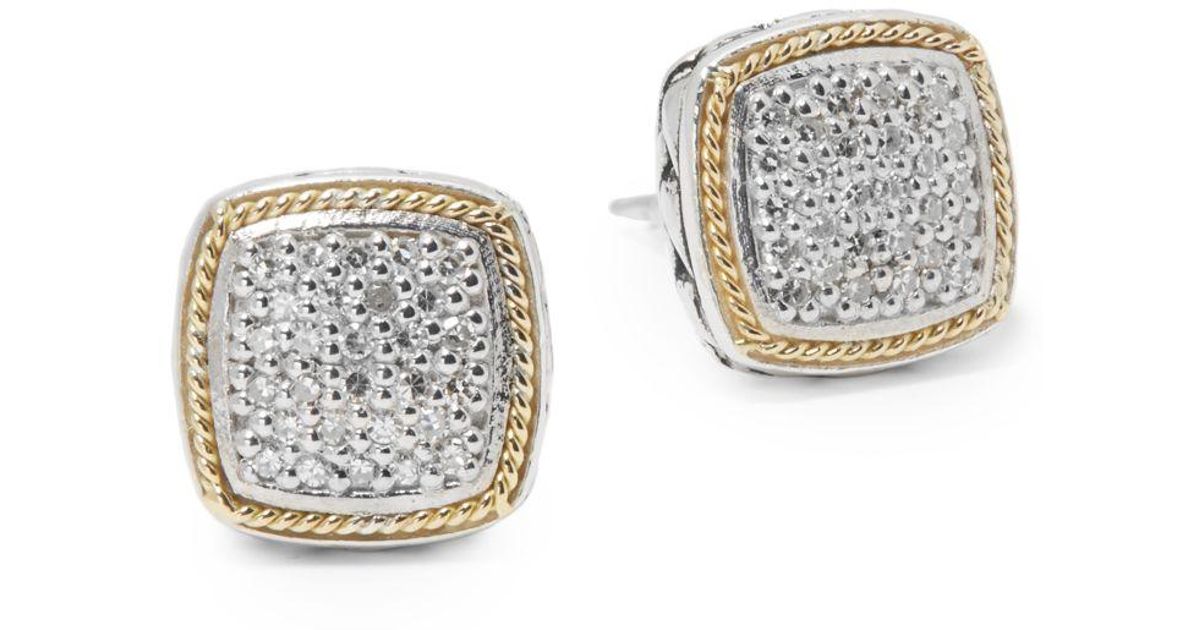 Lyst Effy Diamond In 18k Gold Sterling Silver Square Earrings Lyst Effy Diamond In 18k Gold Sterling Silver Square Earrings Metallic Save 10 798122065727696