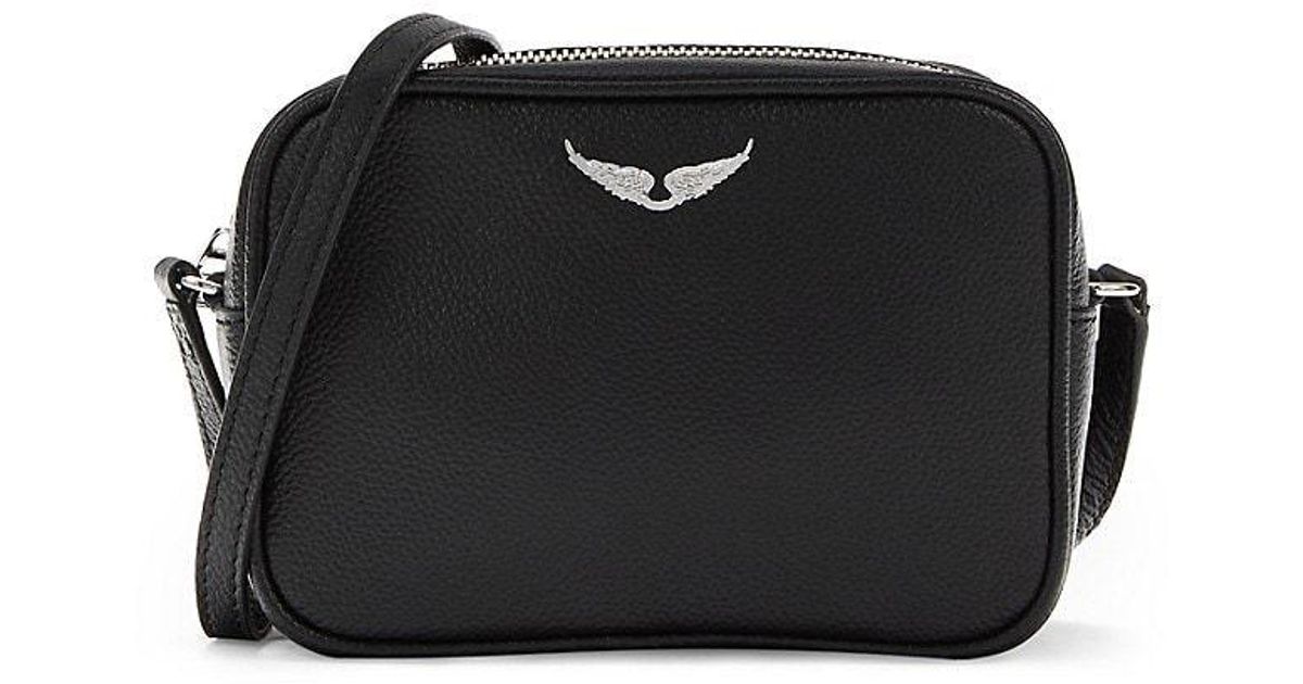 Zadig & Voltaire Boxy Wings Leather Shoulder Bag in Black Lyst