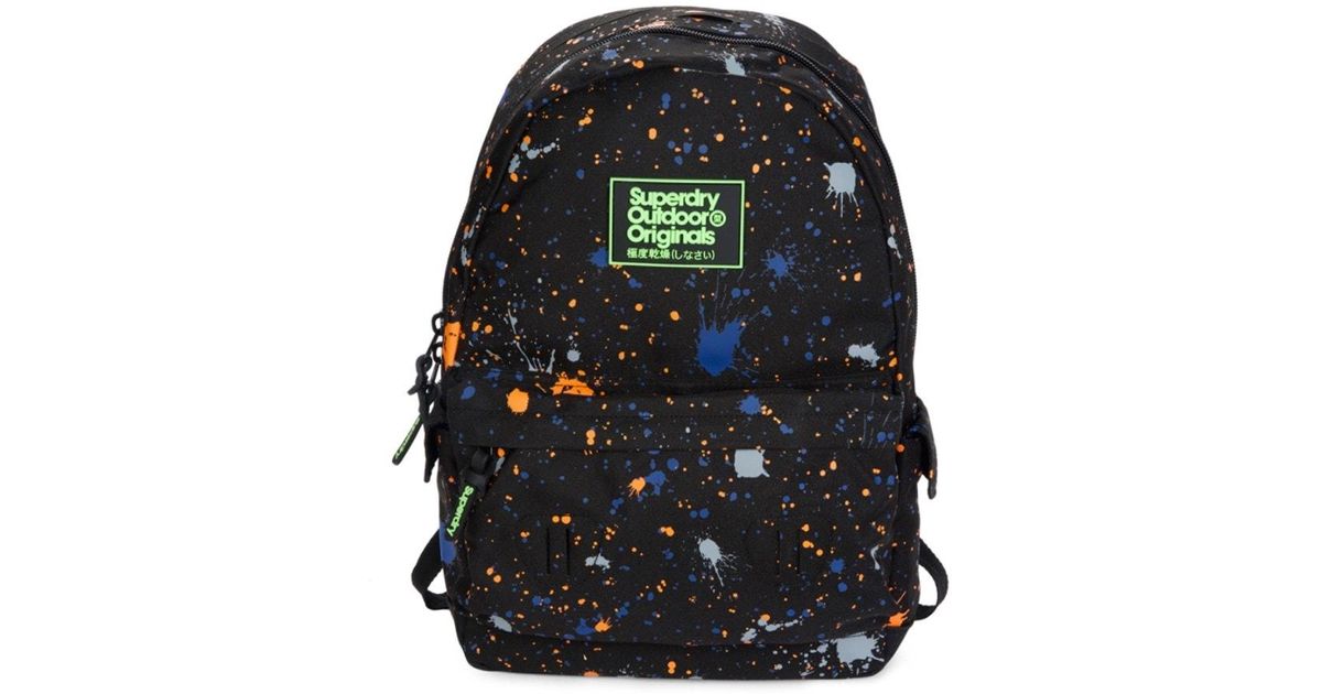 Superdry Synthetic Paint Splatter Backpack in Black for Men | Lyst