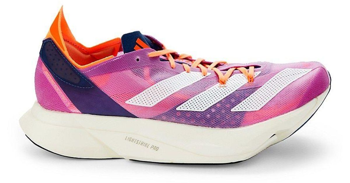 adidas Adizero Adios Pro 3 Mesh Platform Sneakers in Pink for Men | Lyst