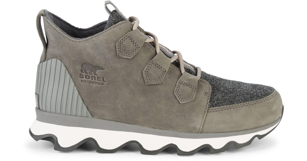 sorel kinetic caribou faux fur waterproof sneakers