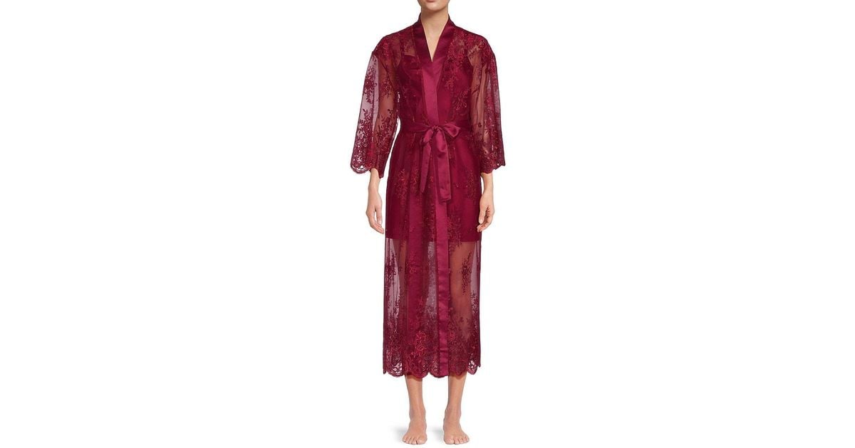 Rya Collection Floral Embroidered Sheer Maxi Robe Lyst