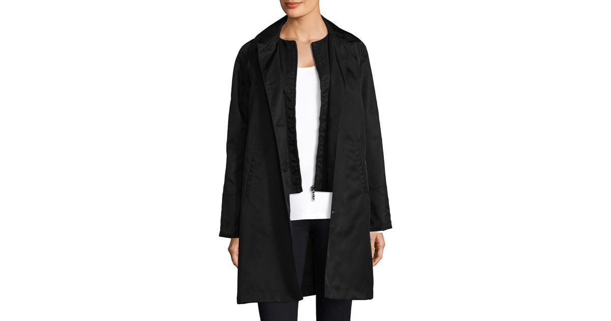 Download Jane Post Synthetic Mock Double Look Raincoat in Black - Lyst