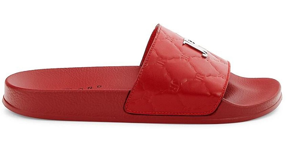 ecco red leather sandals