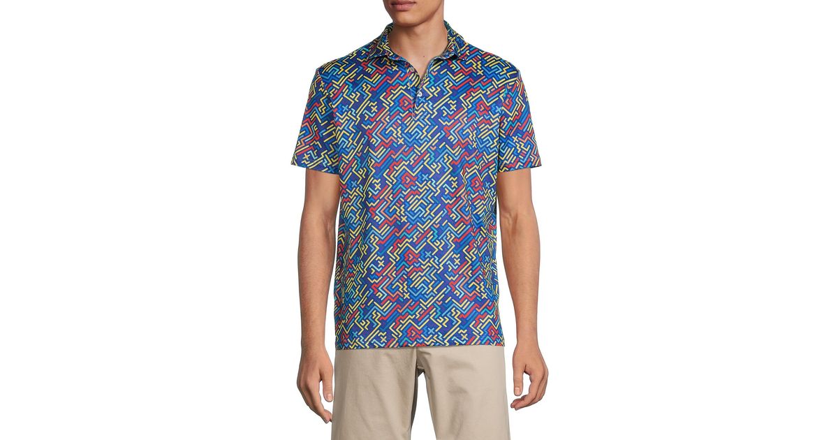 Tailorbyrd Maze Golf Polo in Navy (Blue) for Men | Lyst