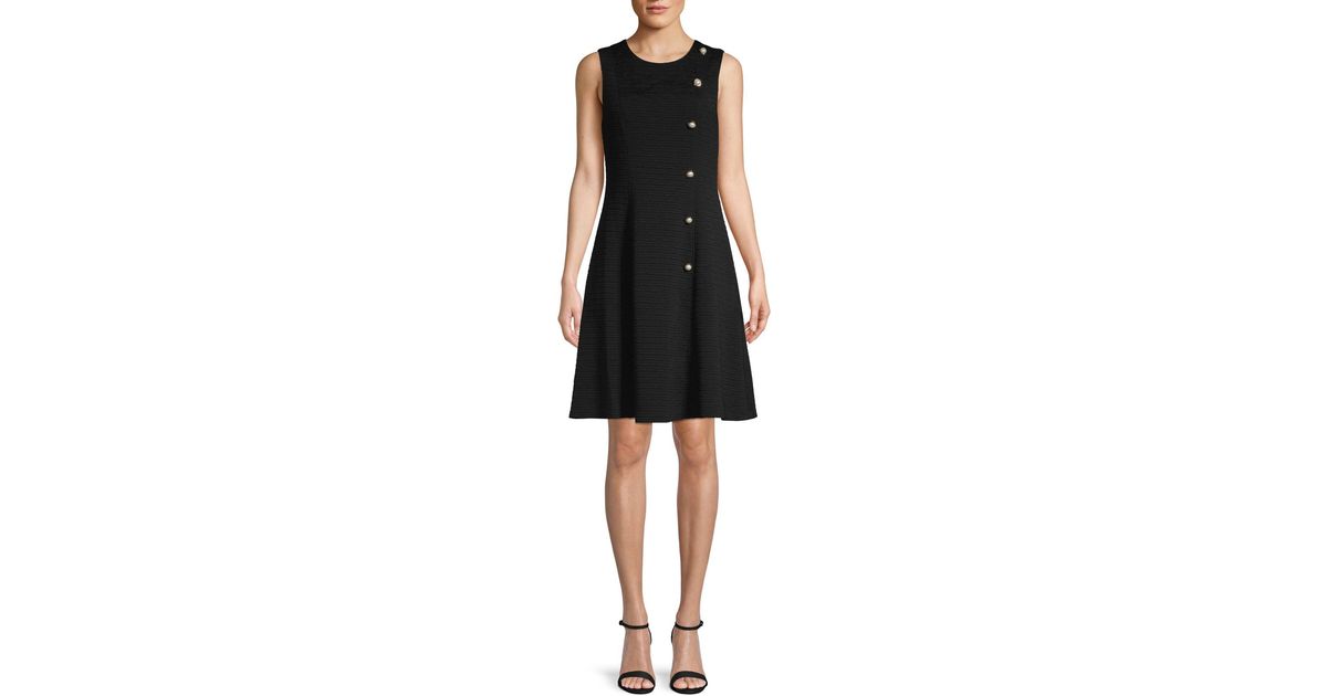 Karl Lagerfeld Synthetic Embellished Sleeveless A-line Dress in Black ...