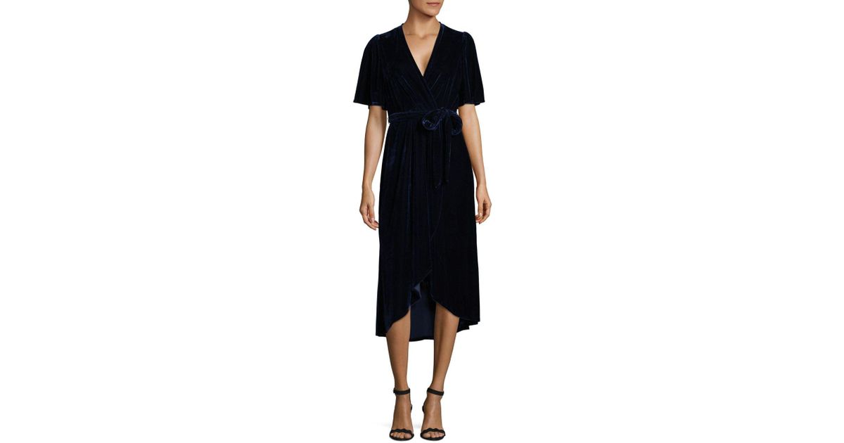 donna morgan velvet wrap dress