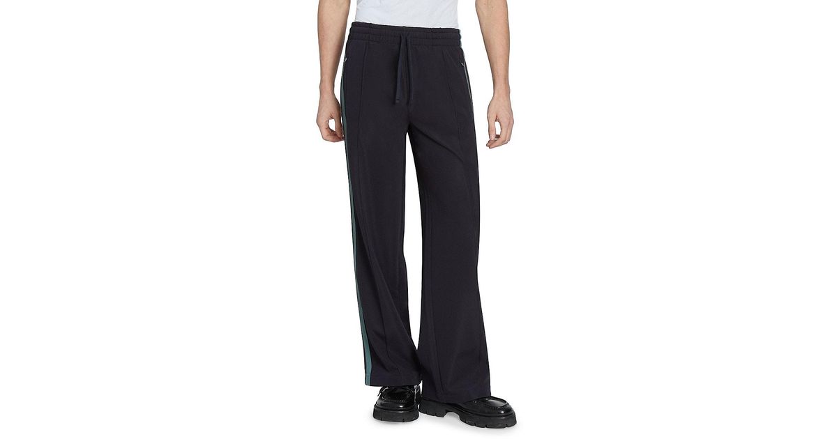 Ami Paris Striped Drawstring Track Pants in Black for Men | Lyst