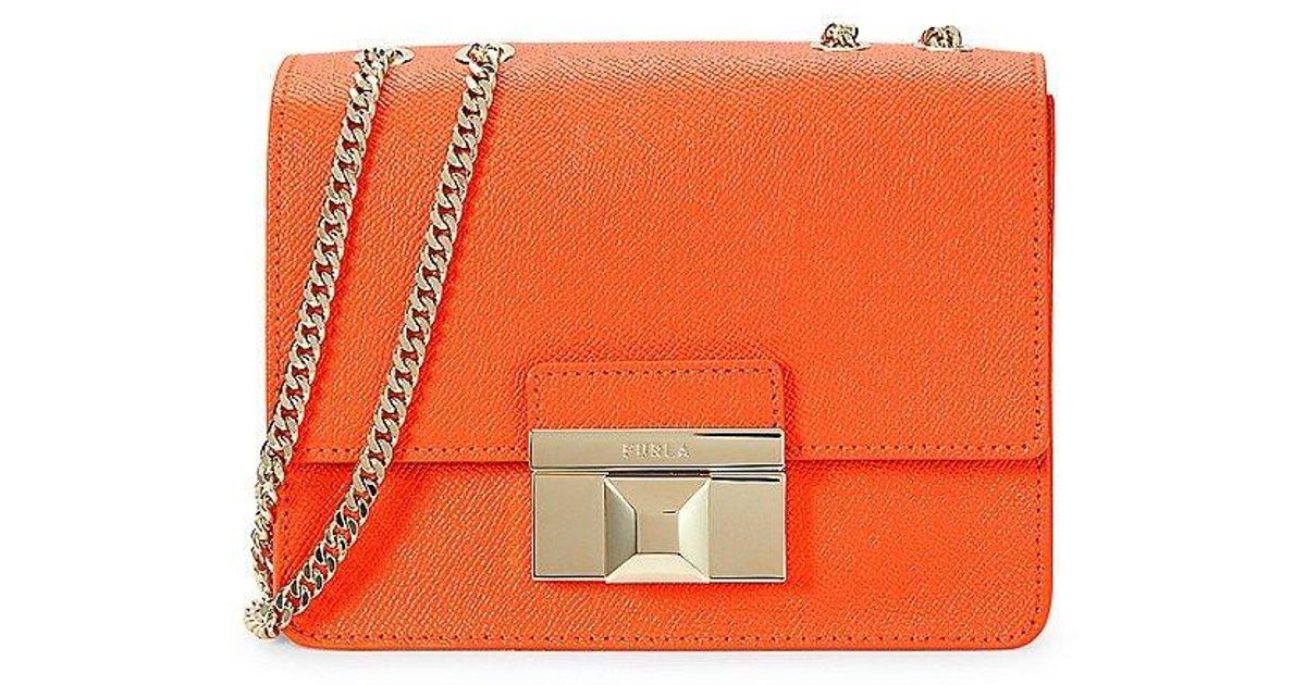 Furla Venere Leather Shoulder Bag in Orange Lyst