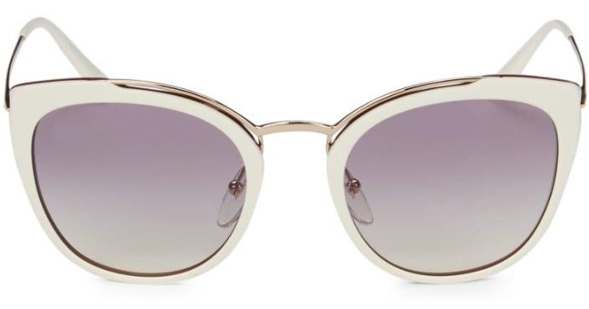 Prada Women's 54mm Cat Eye Sunglasses - Ivory in White - Lyst