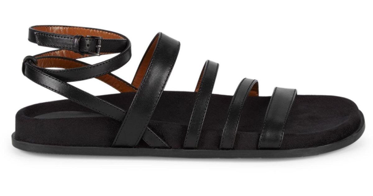 aquatalia leather flat sandals