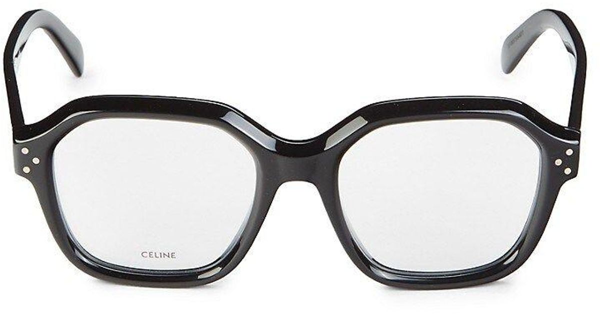 Celine 52mm Geometric Eyeglasses in Black | Lyst
