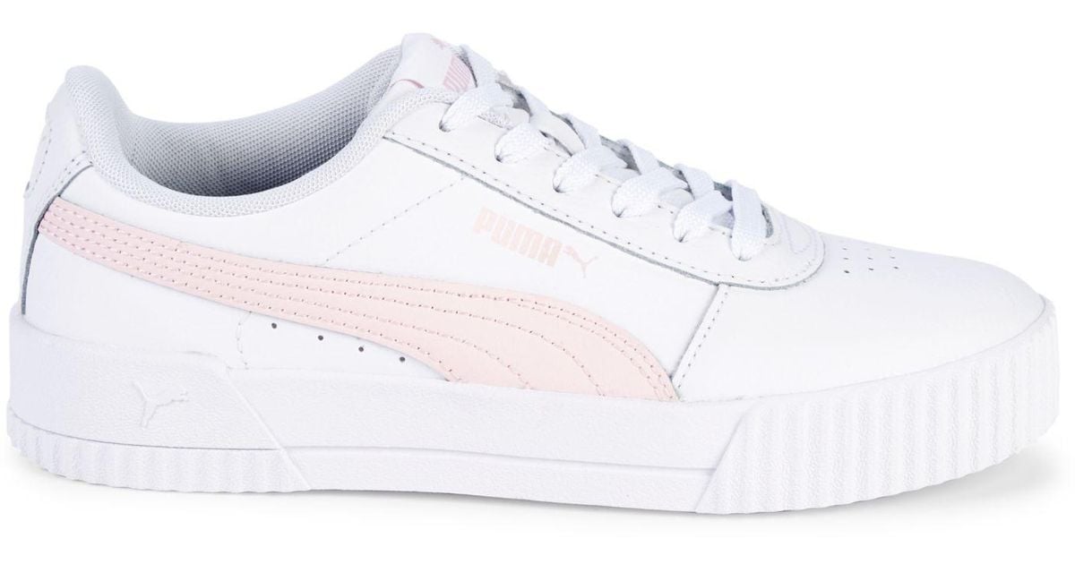 puma carina white sneakers