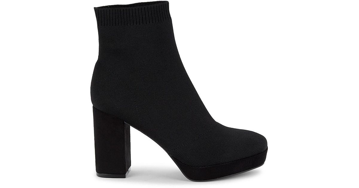 MIA Synthetic Edee Sock Block-heel Booties in Black - Lyst