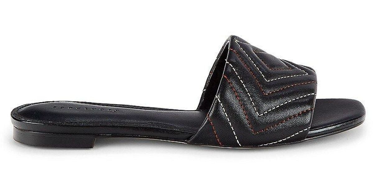 Sanctuary Candid Leather Flat Sandals in Black | Lyst