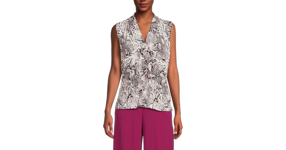 v neck snakeskin top