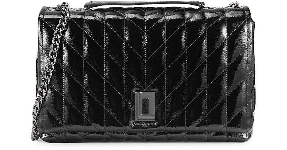 Karl Lagerfeld Lafayette Leather Shoulder Bag in Black Lyst