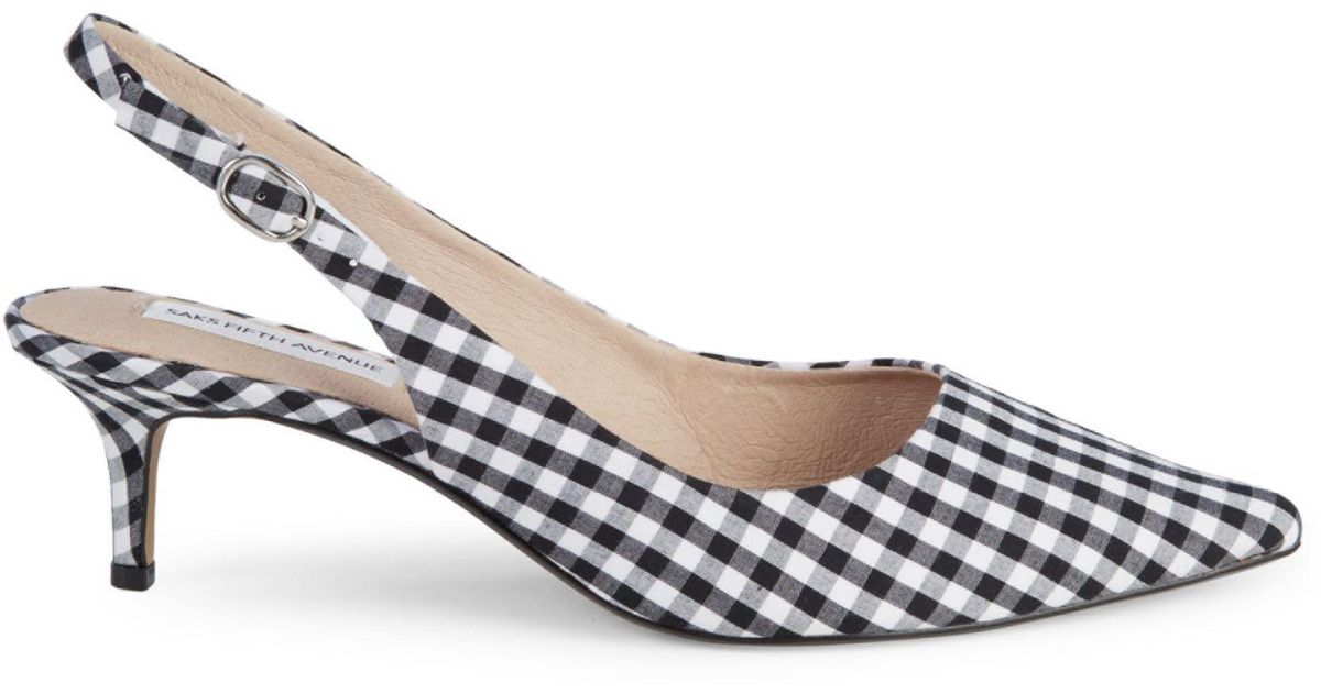 black and white checkered pumps