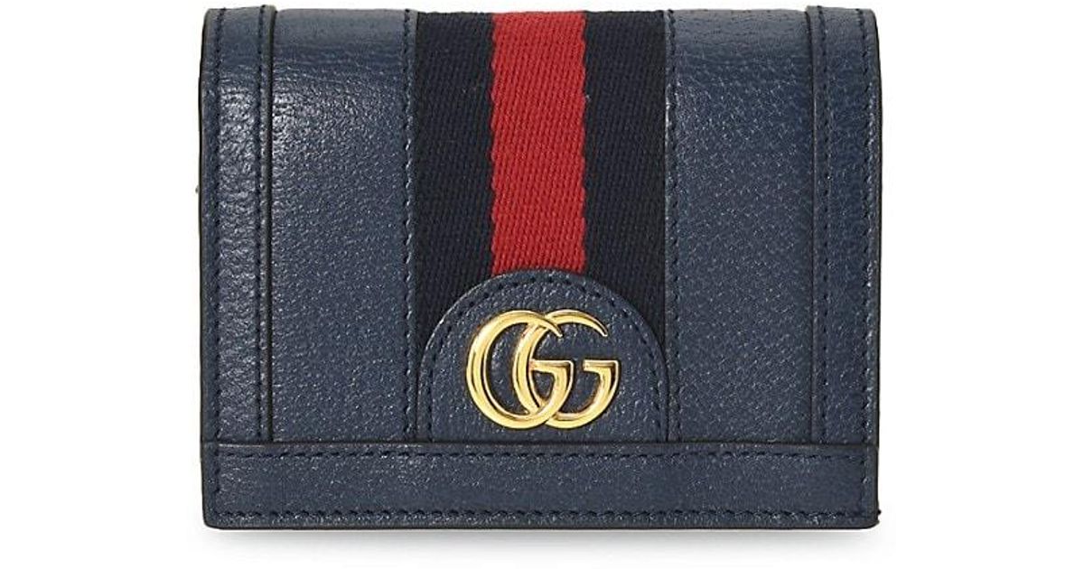 Gucci Ophidia Leather Bi-fold Wallet in Blue | Lyst Australia