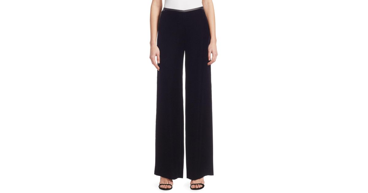 Emporio Armani Wide-leg Velvet Pants in 