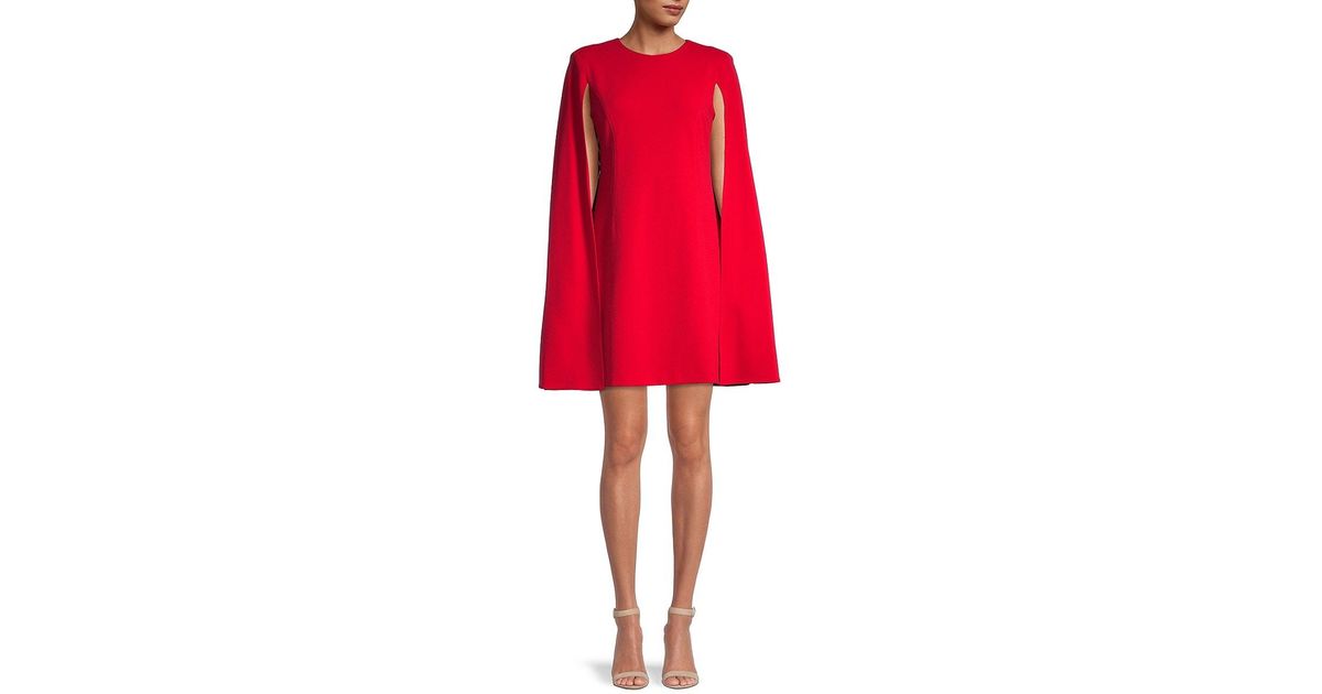 Calvin Klein Cape Mini Dress in Red | Lyst