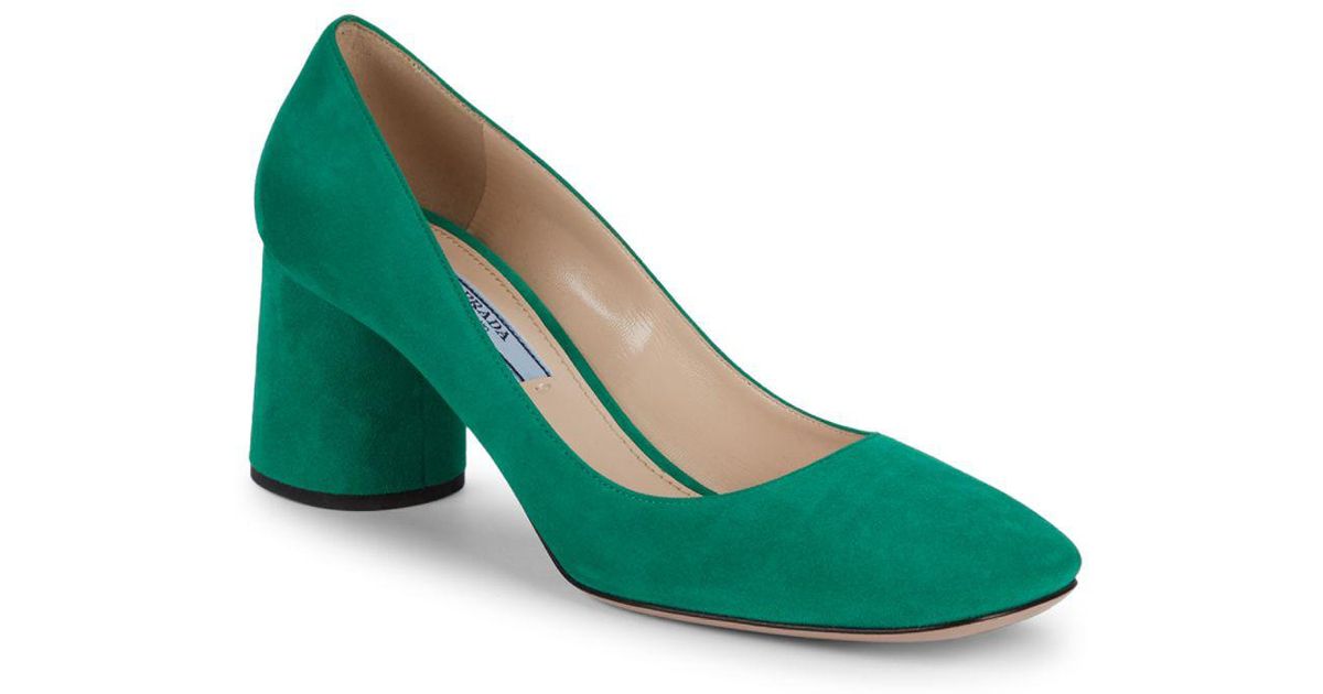 emerald suede heels