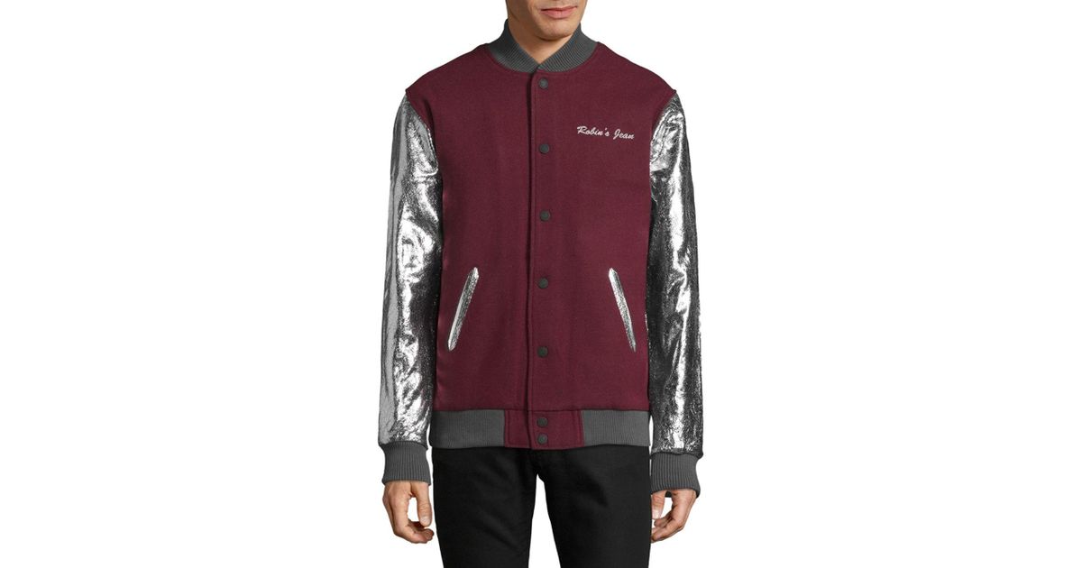 Jean Wool Long Sleeve Bomber Jacket 