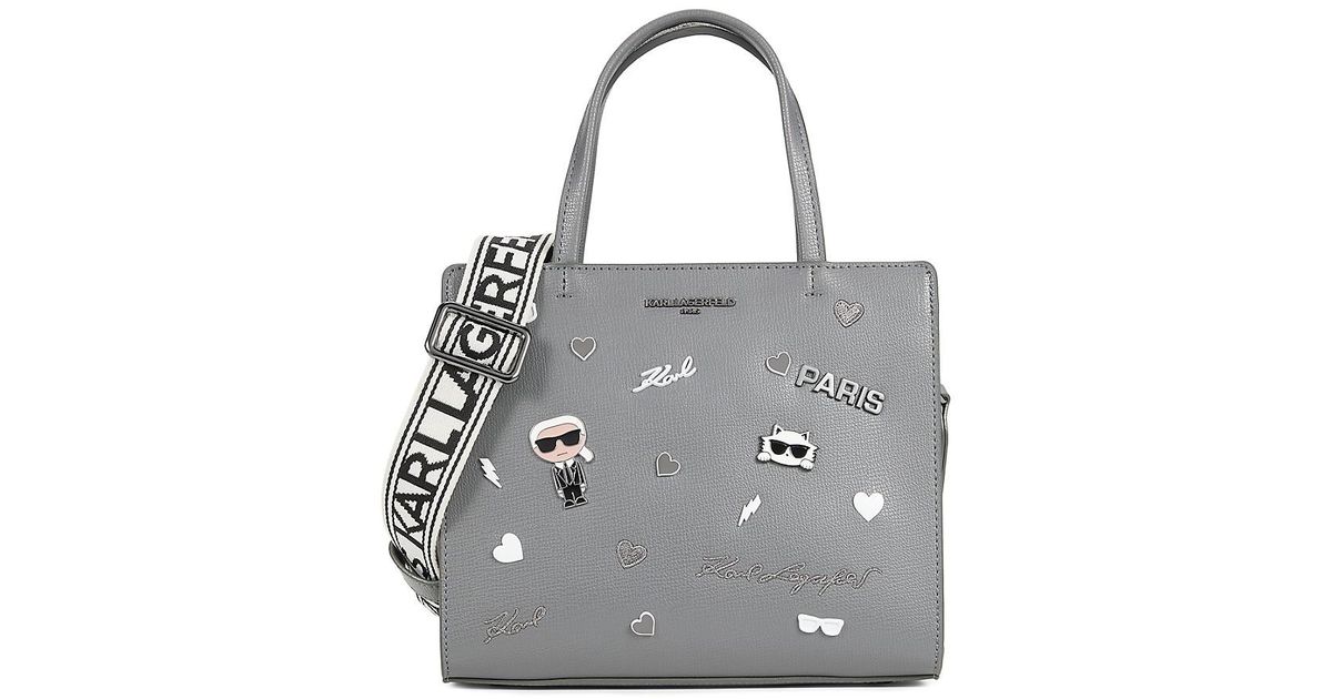 Karl Lagerfeld Paris Maybelle Cell Phone Crossbody In Black/grey