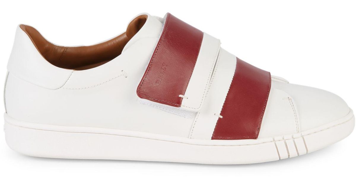Bally Willet Leather Grip-tape Sneakers in White for Men | Lyst